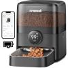 imageoneisall Cordless WiFi Automatic Cat Feeder Rechargeable 100Day Battery Operated Pet Feeder 12 Cups3L Timed Cat Food Dispenser for Large Kibble Smart App Control BlackBlack