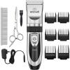 imageoneisall Dog Clipper Low Noise Dog Grooming Kit with Rechargeable Dog Shaver Cordless Electric Quiet Hair Clipper Set for Dog Cats PetsGoldSilver