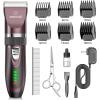 imageoneisall Dog Clippers Low Noise 2Speed Quiet Dog Grooming Kit Rechargeable Cordless Pet Hair Clipper Trimmer Shaver for Small and Large Dogs Cats Animals GoldDark Plum