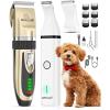 imageoneisall Dog Clippers and Paw Trimmer Kit 2 in 1 Low Noise Cordless Dog Clippers for Grooming Pet Hair Trimmers for Small and Large Dogs Cats AnimalsGold