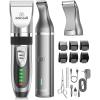 imageoneisall Dog Clippers and Paw Trimmer Kit 2 in 1 Low Noise Cordless Dog Clippers for Grooming Pet Hair Trimmers for Small and Large Dogs Cats AnimalsSilver