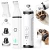 imageoneisall Dog Nail Grinder and Paw Trimmer Kit 2 in 1 Quiet Rechargeable Electric Pet Nail Grinder with 2 LED Lights and Cordless Dog Grooming Safe Clippers