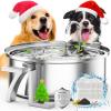 imageoneisall Dog Water Fountain for Large Dogs7L230oz18G Stainless Steel Dog Fountain Bowl Super Quiet with Triple FiltrationGreat for Large Dogs Cats and MultiPet HomePWF002 Dog Fountain 3 Sets Filters