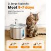 imageoneisall 2L Stainless Steel Cat Water Fountain with Snap AntiSpill Cats Water Fountains with Quiet PumpContinuous Fresh Water SupplyPet Water Fountain for Single Kitty ampamp Small PetsPWF 001 2L Fountain  3 Filter  3 Sponge