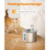 imageoneisall 2L Stainless Steel Cat Water Fountain with Snap AntiSpill Cats Water Fountains with Quiet PumpContinuous Fresh Water SupplyPet Water Fountain for Single Kitty ampamp Small PetsPWF 001 2L Fountain  3 Filter  3 Sponge
