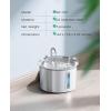 imageoneisall 2L Stainless Steel Cat Water Fountain with Snap AntiSpill Cats Water Fountains with Quiet PumpContinuous Fresh Water SupplyPet Water Fountain for Single Kitty ampamp Small Pets2L Fountain with Snap  3 Filter  3 Sponge