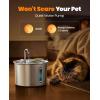 imageoneisall 2L Stainless Steel Cat Water Fountain with Snap AntiSpill Cats Water Fountains with Quiet PumpContinuous Fresh Water SupplyPet Water Fountain for Single Kitty ampamp Small PetsPWF 001 2L Fountain  3 Filter  3 Sponge