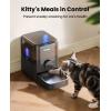 imageoneisall Cordless WiFi Automatic Cat Feeder Rechargeable 100Day Battery Operated Pet Feeder 12 Cups3L Timed Cat Food Dispenser for Large Kibble Smart App Control BlackBlack