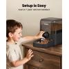 imageoneisall Cordless WiFi Automatic Cat Feeder Rechargeable 100Day Battery Operated Pet Feeder 12 Cups3L Timed Cat Food Dispenser for Large Kibble Smart App Control BlackBlack