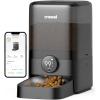imageoneisall Cordless WiFi Automatic Cat Feeder Rechargeable 100Day Battery Operated Pet Feeder 12 Cups3L Timed Cat Food Dispenser for Large Kibble Smart App Control BlackBlack