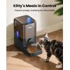 imageoneisall Cordless WiFi Automatic Cat Feeder Rechargeable 100Day Battery Operated Pet Feeder 12 Cups3L Timed Cat Food Dispenser for Large Kibble Smart App Control BlackBlack