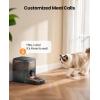 imageoneisall Cordless WiFi Automatic Cat Feeder Rechargeable 100Day Battery Operated Pet Feeder 12 Cups3L Timed Cat Food Dispenser for Large Kibble Smart App Control BlackBlack