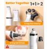 imageoneisall Dog Nail Grinder and Paw Trimmer Kit 2 in 1 Quiet Rechargeable Electric Pet Nail Grinder with 2 LED Lights and Cordless Dog Grooming Safe Clippers