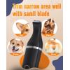 imageoneisall Dog Paw Trimmer Cordless Paw Hair Trimmer for Dogs with Double Blades Quiet 2 Speed Small Dog Grooming Clippers for Paws Eyes Ears Face Rump WhiteBlack