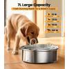 imageoneisall Dog Water Fountain Bowl Dispenser 7L Quiet Automatic Stainless Steel Pet Water Fountain for Large Dog100 BPAFree for Cats and Small and Medium LargeSized Dogs