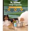 imageoneisall Dog Water Fountain for Large Dogs7L230oz18G Stainless Steel Dog Fountain Bowl Super Quiet with Triple FiltrationGreat for Large Dogs Cats and MultiPet HomeUpgraded PWF002 Dog Fountain 3Sets Filters