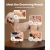 imageoneisall Small Dog Clippers and Paw Trimmer with Low Noise 4  in  1 Cordless Dog Grooming Kit with 3  Level Speed Clippers 7000 RPM for Grooming Thick Hair Waterproof Shaver for Dogs and CatsSilver