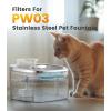 imageoneisall Stainless Steel Cat Water Fountain 35L118fl oz Automatic Pet Drinking Fountains for Cats Indoor Quiet Running Cat Waterer FountainsPW03 Cat Fountain 3 Sets Filters6 Set Filters for PW03 Fountain
