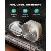 imageoneisall Wireless Cat Water Fountain 35L118oz Battery Operated Pet Drinking Fountain Stainless Steel Running Water Dispenser Fountains for Cats Cordless ampamp Rechargeable with Motion SensorPW04 White Fountain 3 Sets Filters