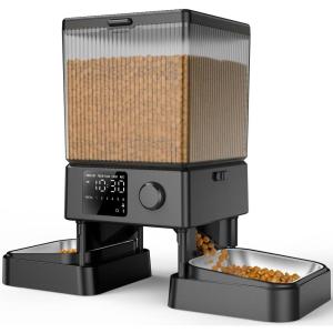 imageoneisall Automatic Cat Feeder with 5G WiFi Automatic Cat Food Dispenser for 2 Cats Small Pets 20 Cups5L Timed Dry Food Dispenser with APP ControlBlack