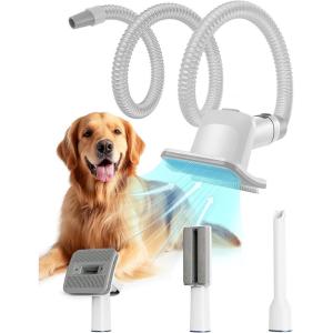 imageoneisall Dog Brush Vacuum Attachment with 115 Universal AdapterDog Vacuum Brush for Shedding with 15m Extension Tube for Home CleaningCompatible with Most Round Vacuum CleanersFour Parts