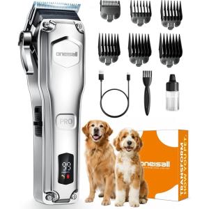 imageoneisall Dog Clippers for Grooming Thick HairLow Noise Dogs Grooming Kit with Stainless Steel BladeDog Shaver for ThickMattedKnottedFineWaveCurly HairPC18