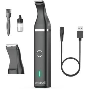 imageoneisall Dog Clippers with Double BladesCordless Small Pet Hair Grooming TrimmerLow Noise for Trimming Dogs Hair Around Paws Eyes Ears Face Rump WhiteBlack