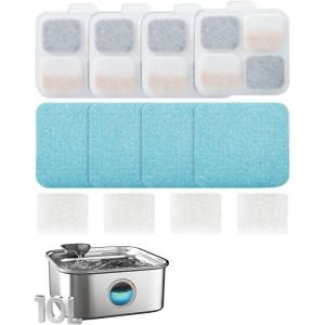 imageoneisall Dog Water Fountain for Large Dogs 10L26Gal Dog Fountain Water Bowl with MultiFiltration ampamp Deeper Drinking Aera Large pet Water Fountain with Water Window ampamp LED UltraQuiet4 Sets Filters for 10L Dog Fountain
