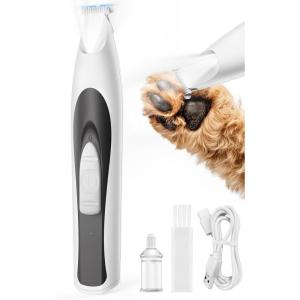 imageoneisall LowNoise Dog Paw Trimmer with LED Light Paw Trimmer for Dogs 08inch20mm Wide Blade 35dB Cordless Electric Pet Paw Grooming Clippers for Paws Ears Face Rump