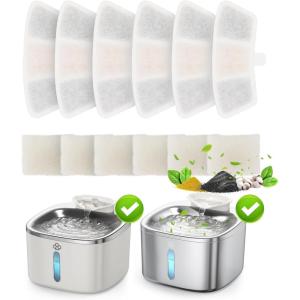 imageoneisall Stainless Steel Cat Water Fountain 35L118fl oz Automatic Pet Drinking Fountains for Cats Indoor Quiet Running Cat Waterer FountainsPW03 Cat Fountain 3 Sets Filters6 Set Filters for PW03 Fountain