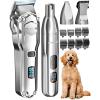 imageoneisall Dog Clippers for Grooming ThickHeavy Coats 4in1 Dog Grooming Kit Low Noise with Stainless Steel Blade Cordless Dogs Paw Trimmer Pet Nail Grinder for Small ampamp Large Dogs Cats Animals
